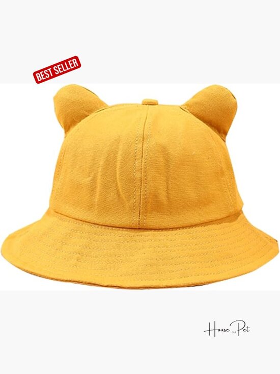 Packable Bucket Hat with Cat Ears and Tail Sun Hat